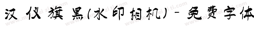汉 仪 旗 黑(水印相机)字体转换